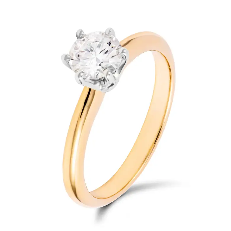 Pierścionek z dwukolorowego złota z diamentem-1052 Pierścionek z dwukolorowego złota z diamentem-1052